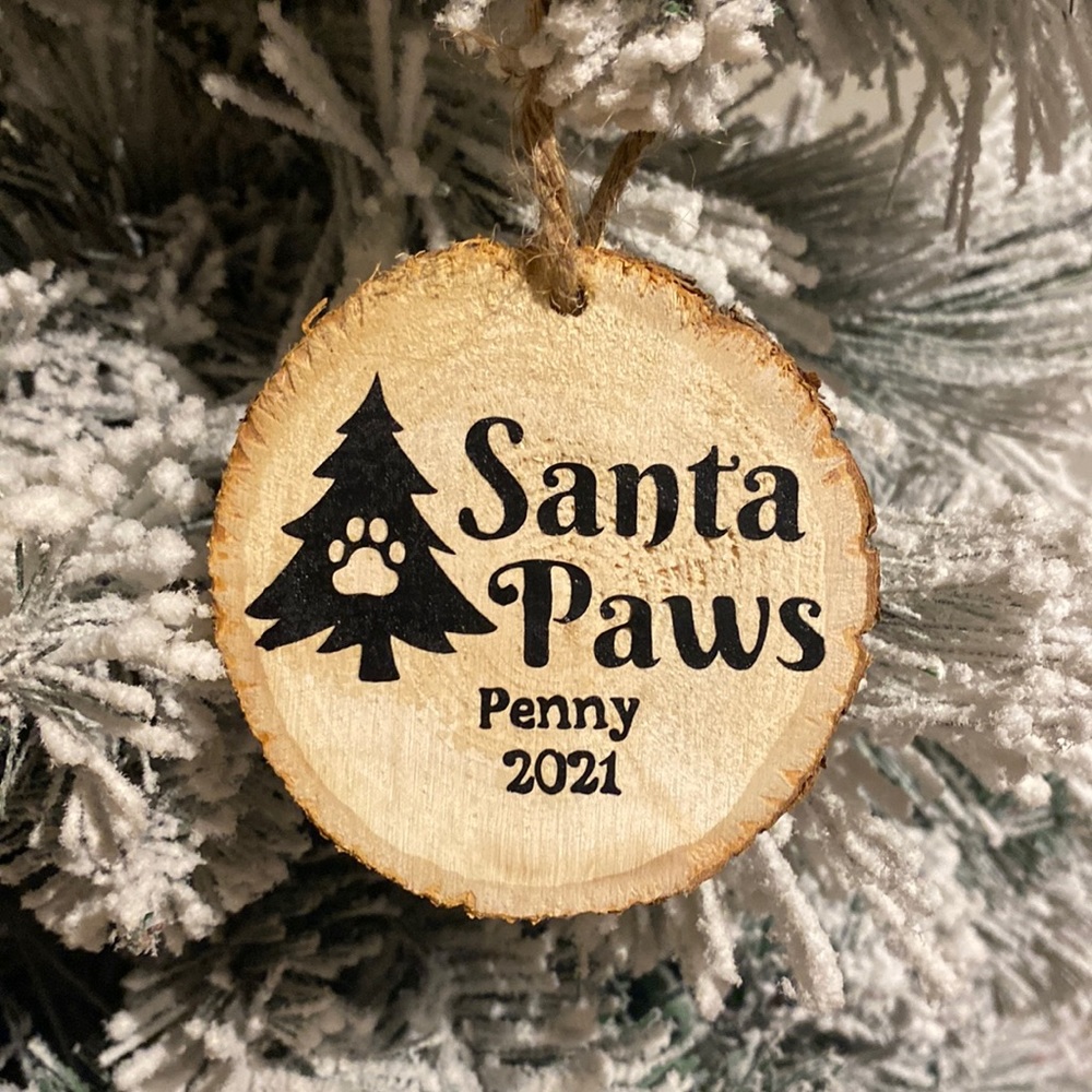 Personalized Santa Paws Ornament